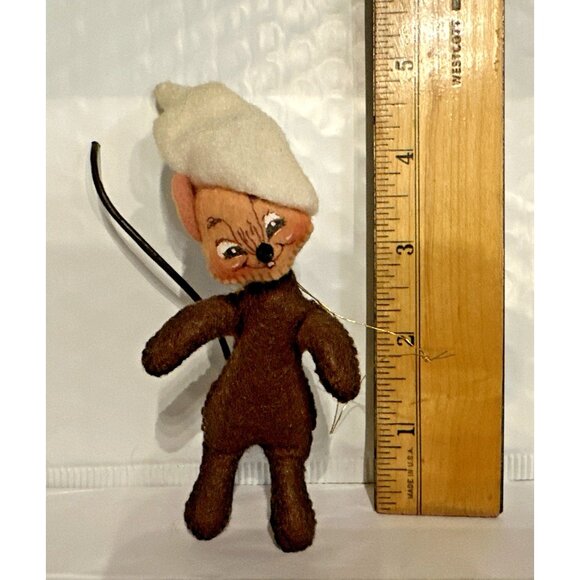 Annalee Christmas Mouse With Hat Felt Hanging Ornament 5" Posable Vintage 2001 - Picture 7 of 9